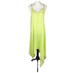 Le Paris Petit Neon Green High Low Sleeveless Lightweight Beach Coverup Dress